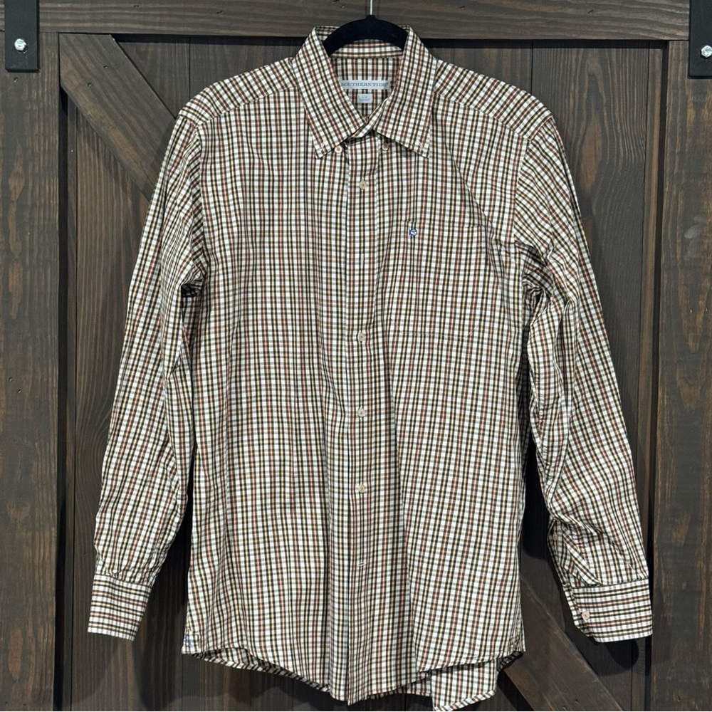 Southern Tide Classic Fit Green Yellow Multicolor Plaid Button Down Shirt‎ Sz M